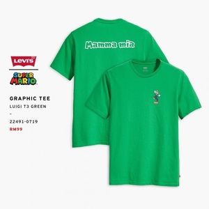 Levi’s x Super Mario T-Shirt Men's Med, Women’s Lg